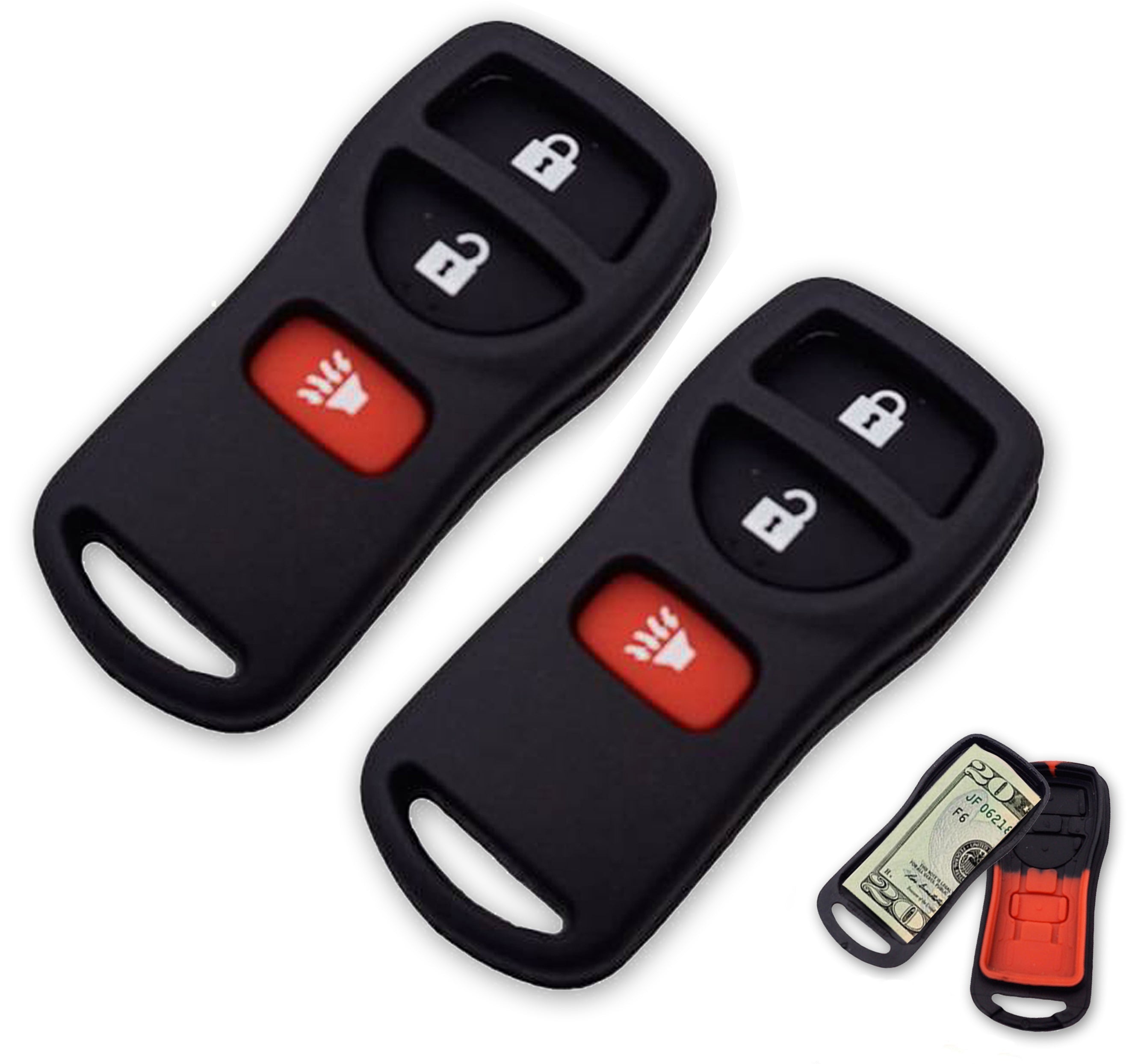 Fake Car Key Remote Diversion Safe (2 pack)  - Discreet car stash compartment ideas of Car Remote key with Secret Stash chamber
