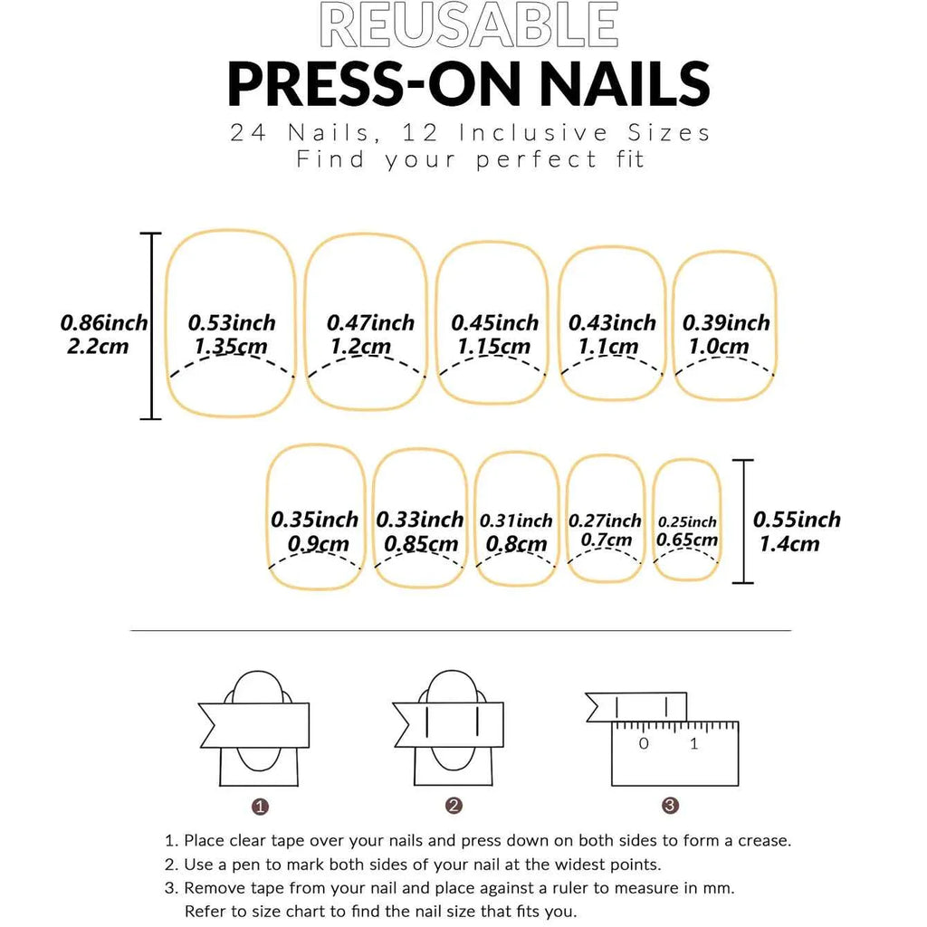 24pc Short French Pop Heart Press On Nails - Includes Jelly Gel & Nail File