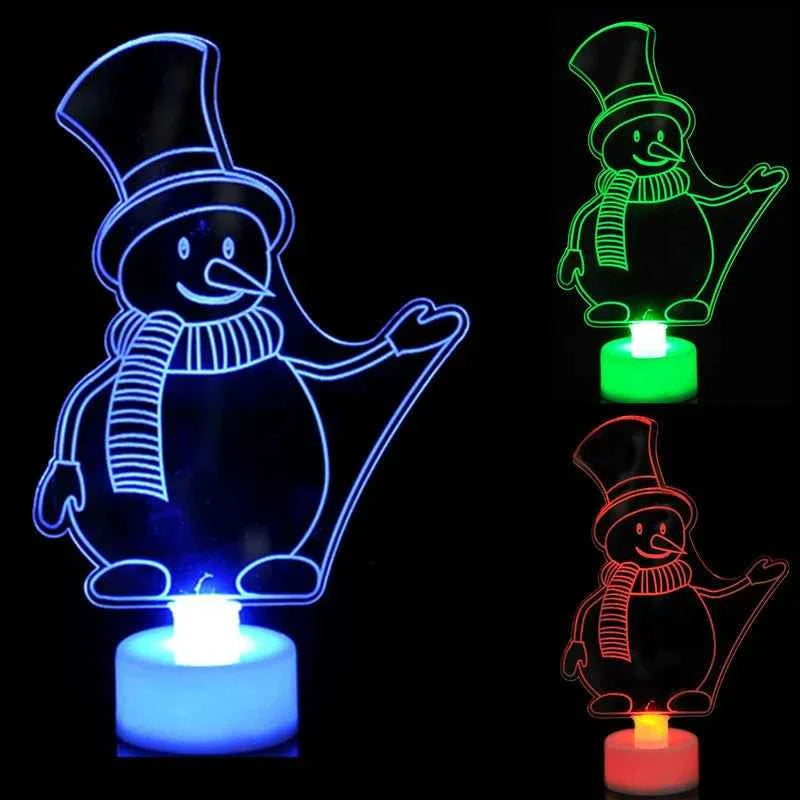 Mini LED Snowman Lamp (5.9 in) - Colorful Flashing Christmas Ornament & Party Decor